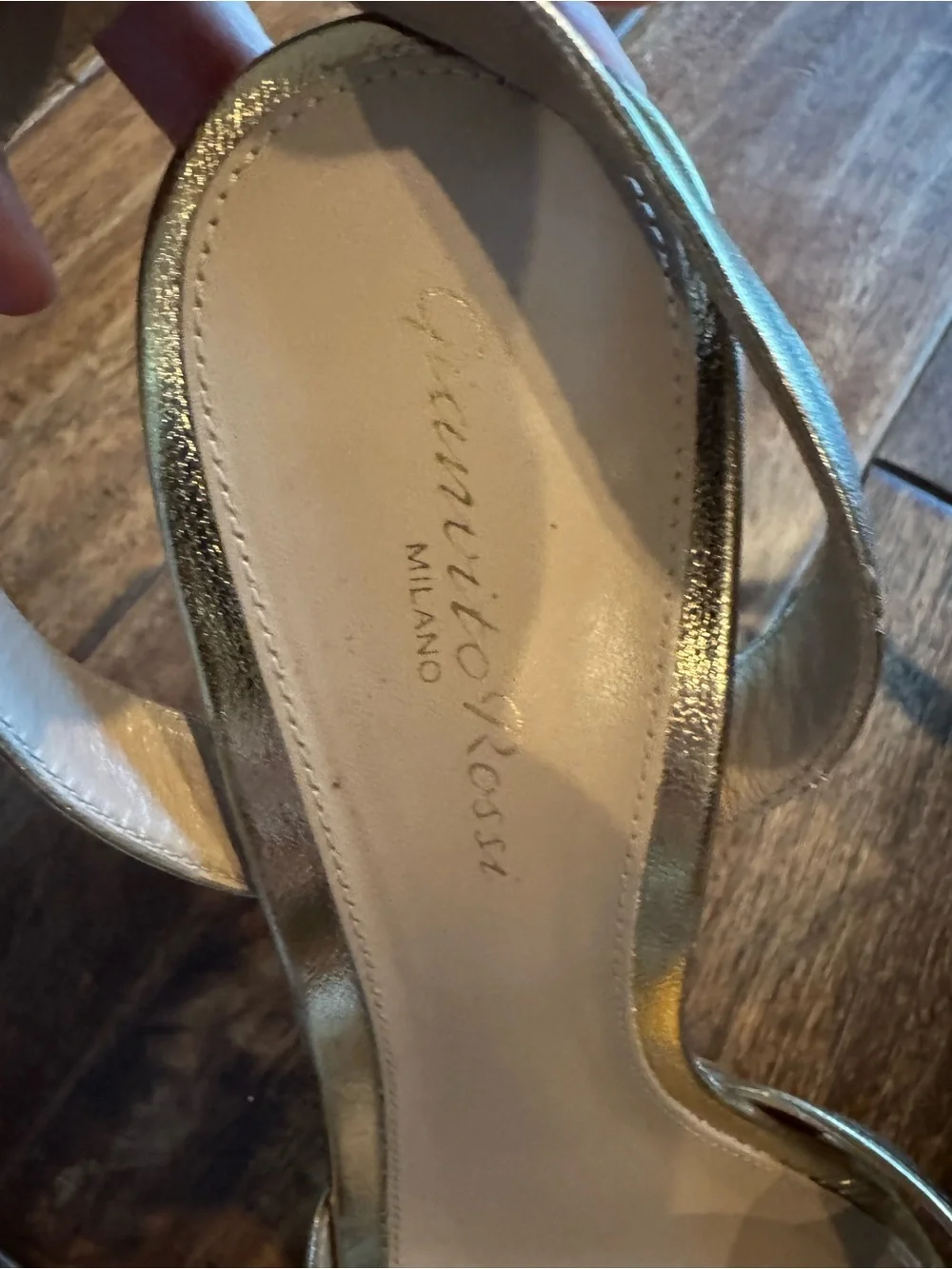 Gianvito Rossi Gold Leather Platform Sandals